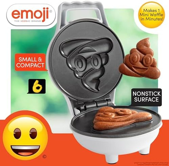 Emoji Poop Mini Waffle Maker- Breakfast Fun For Kids W Cute Smiley Face Design 4" Waffler Iron Makes Poo Shaped Pan Cakes Or Waffles Electric Nonstick Appliance W Recipes Funny Gag For Him Her Emoji Poop Mini Waffle Maker- Breakfast Fun For Kids W Cute Smiley Face Design 4" Waffler Iron Makes Poo Shaped Pan Cakes Or Waffles Electric Nonstick Appliance W Recipes Funny Gag For Him Her