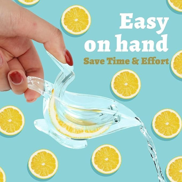 Manual Lemon Juicer Acrylic Manual Lemon Slice Squeezer Portable Transparent Fruit Juicer Elegance Bird Shape Hand Juicer For Orange Lemon Lime Pomegranate (2)