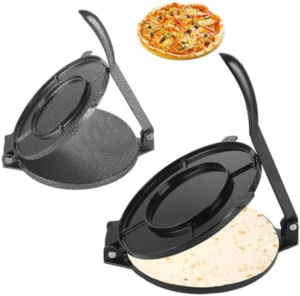 8 Inch & 6 Inch Tortilla Press Aluminum Alloy Tortilla Maker Press Roti Maker For Flour Tortilla Taco(Black & Grey)