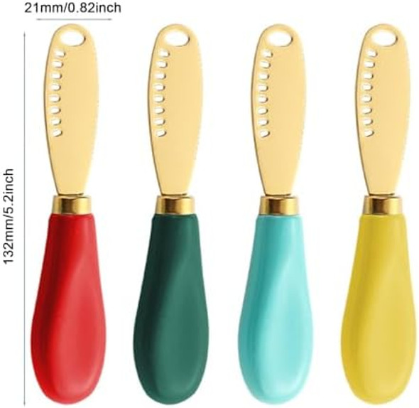 Yuanqian Stainless Steel Butter Spreader Knives With Colorful Porcelain Handles - Dishwasher-Safe Ergonomic Grip Multipurpose Kitchen Knives For Cheese Butter & Spreading (4) Yuanqian Stainless Steel Butter Spreader Knives With Colorful Porcelain Handles - Dishwasher-Safe Ergonomic Grip Multipurpose Kitchen Knives For Cheese Butter & Spreading (4)