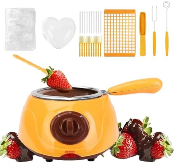 Yuehuam Mini Electric Chocolate Melting Pot 8. 45Oz Chocolate Fondue Fountain Warmer Machine With 2 Temperatures Settings Cheese Melt Warmer For Home Party Yuehuam Mini Electric Chocolate Melting Pot 8. 45Oz Chocolate Fondue Fountain Warmer Machine With 2 Temperatures Settings Cheese Melt Warmer For Home Party