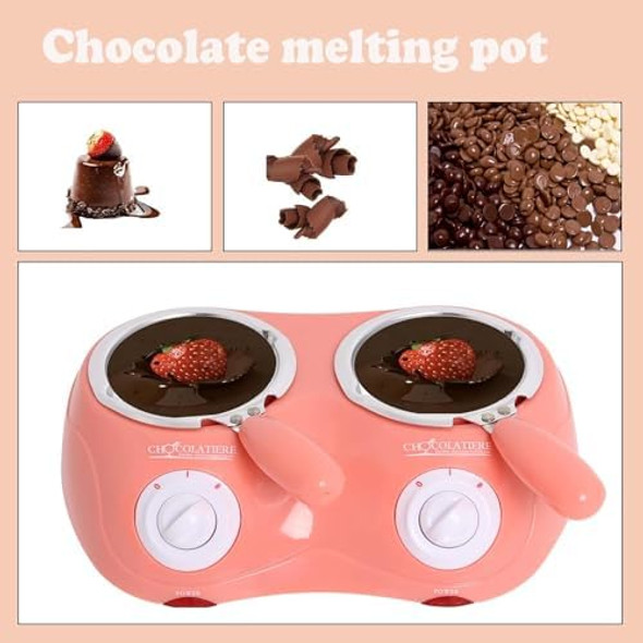 Candy Chocolate Melting Pot Electric Fondue Pot Set Double Chocolate Melting Pot Butter Cheese Melt Warmer Pink For Home Parties With Tool Chocolate Melting Pot Fondue Mini Fondue Candy Maker