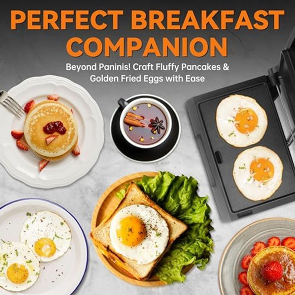 Baker'S Friend Mini Panini Press Electric Griddle 2 Slices Of Panini Grill Press Sandwich Maker Press Sandwichera Electrical For Pancakes & Eggs Oil Tray Non Stick Surfaces Stainless Steel