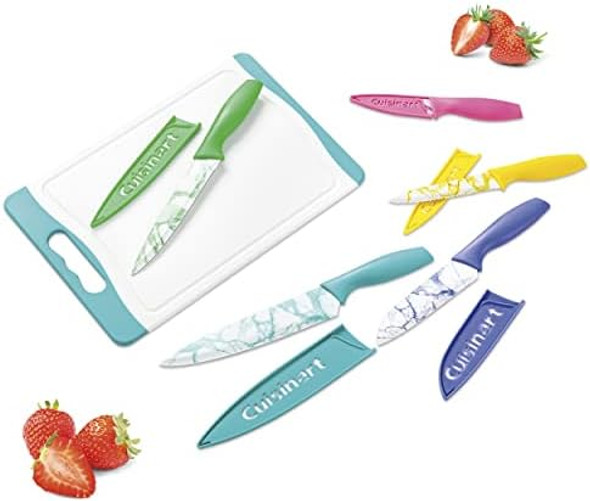 Cuisinart C55Cb-11Pm Advantage Cutlery 11-Piece Marble Knife Cutting Board And Knive Set Multi-Color