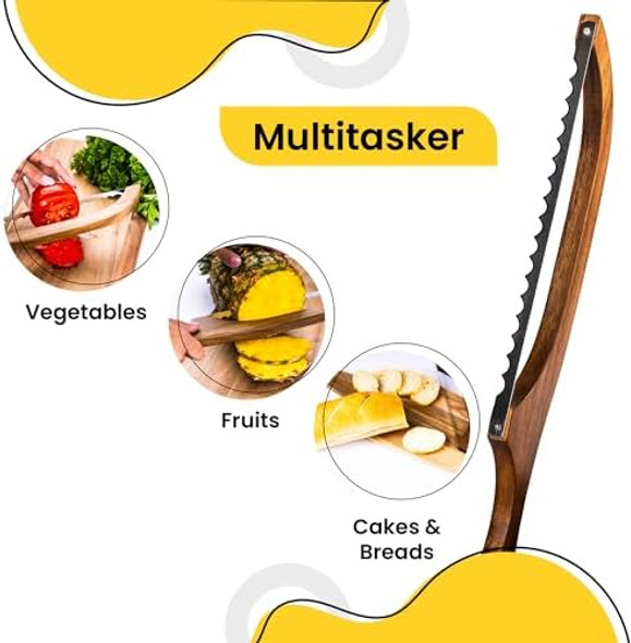 Bread Slicer for sourdough bread artisan bread bread loaf baguette. Bread knife 10" serrated lightweight comfortable to grip and stylish. Doubles as a meat slicer cheese cutter pastry cutter