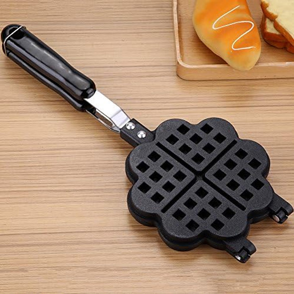 Heart Shape Cast Iron Waffle Maker Non-Stick Double Side Waffle Cake Mold Pot For Household Cafe Restaurant