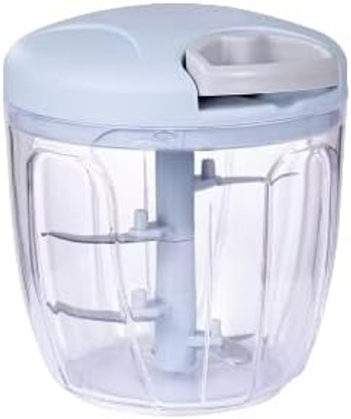 900Ml Portable Manual Meat Mincer Garlic Chopper Rotate Garlic Press Crusher Vegetable Onion Cutter Kitchen Cooking Accessories (Blue)