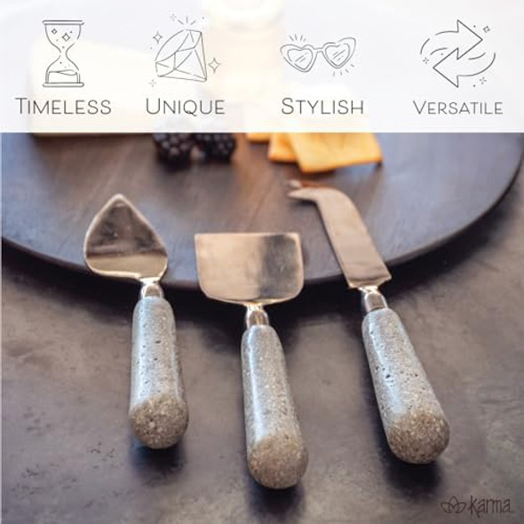 Karma Holiday Plaid Cheese Tool Set Of 3 Stainless Steel And Enamel Cheese Tools Plaid