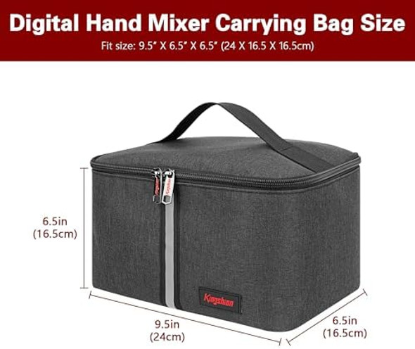 Hand Mixer Carrying Bag For Kitchenaid Mixers - Compatible With 5/6/7/9 Ultra Power Speed Models Travel Storage Box With Handle For Mixer Accessories (Case Only)-Dark Gray
