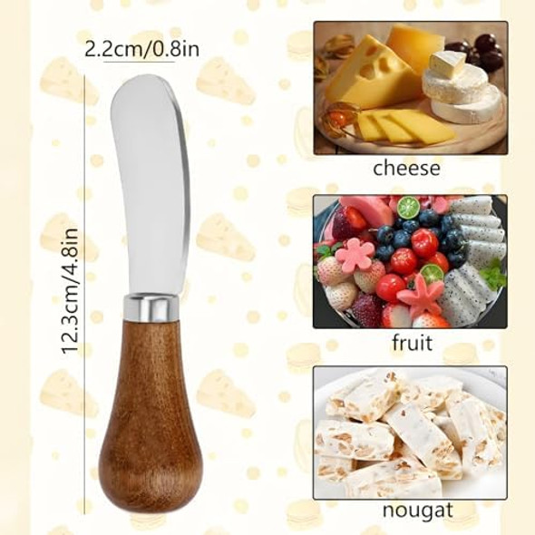 Butter Knives Setacacia Handle Durable Stainless Steel Bladebutter Knife For Smooth Spreading Butter Cream Cheese Jam Ideal For Bagels Sandwiches Butter Knife Spreader (8)