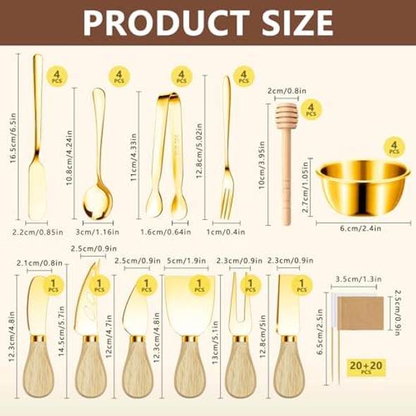 Charcuterie Boards Accessories Charcuterie Utensils Cheese Butter Spreader Knife Set Small Serving Tongs Forks And Spoons Dipping Bowls Honey Dippers Toothpick Flags For Party Platter Appetizers