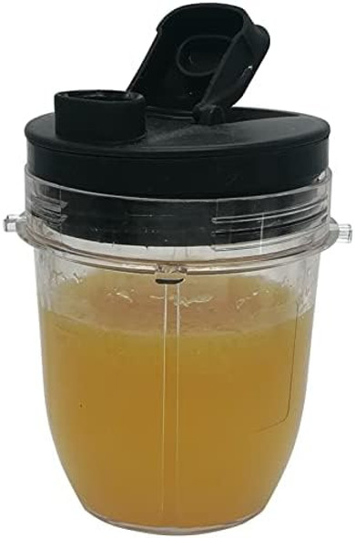 Replacement Flat/Milling Blade And 12Oz Cup With Spout Lid，Compatible With Ninja Nutri-Blender Pro With Auto-Iq1100-Wattbn400Bn401Cl401Acl405Cobn750Bn800(7Fins Male Gear/30 Series)