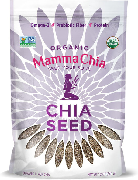 Mamma Chia Organic Chia Seeds  Black  12 Ounce Pack of 1