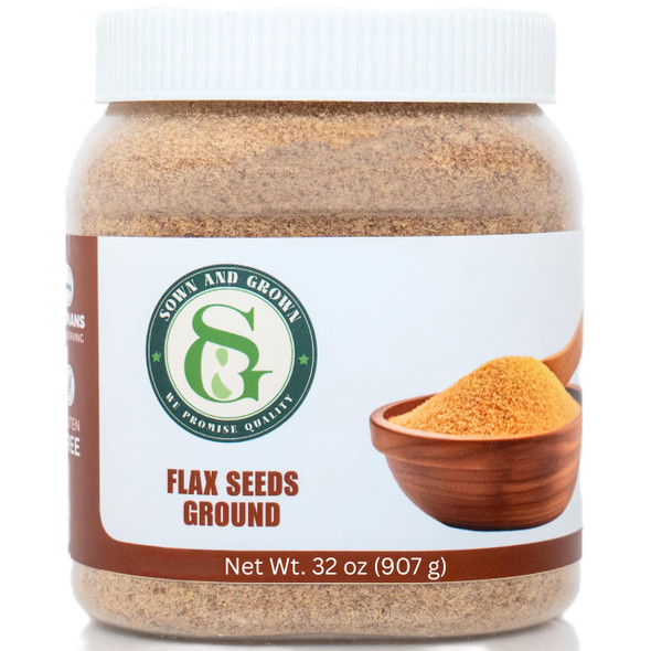 Sown and Grown Ground Flaxseed 2lb 32oz  Premium Quality Plant Based Protein and Vegan Omega 3 with Fiber Perfect for Smoothies Finely Milled Flax seeds Flax Seed Ground