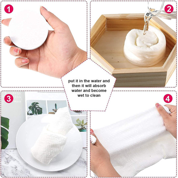 Skyzone 98Pcs Outdoor Travel Portable Compressed Tissue Tablet Face Towel Disposable Magic Towel Tablet Capsules Cloth Coin Wipes Paper Cotton Tissue Expand With Water