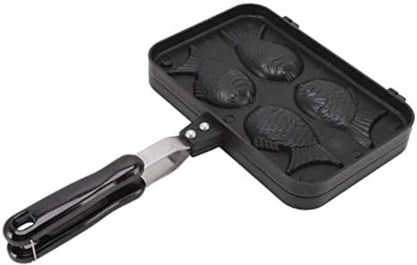 Acouto Taiyaki Fish Shaped Cake Cast Iron Waffle Maker Double Baking Pan Bread Maker Double Pan Home Cooking Fish Shaped Hot Cake Maker Non Stick Coated Cooking Plates Acouto Taiyaki Fish Shaped Cake Cast Iron Waffle Maker Double Baking Pan Bread Maker Double Pan Home Cooking Fish Shaped Hot Cake Maker Non Stick Coated Cooking Plates
