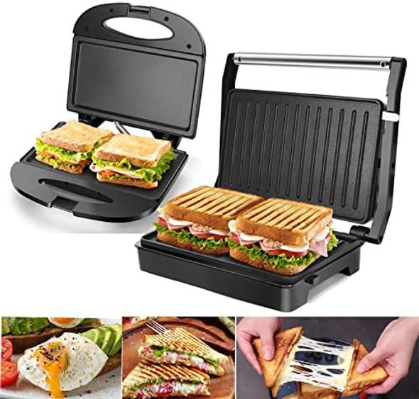 Aigostar Sandwich Maker With Non-Stick Deep Grid Surface For Egg Ham Steaks Panini Press Grill Sandwich Maker Double-Sided Heating Sandwich Press Indicator Light Locking Lid Cool Touch Handle Aigostar Sandwich Maker With Non-Stick Deep Grid Surface For Egg Ham Steaks Panini Press Grill Sandwich Maker Double-Sided Heating Sandwich Press Indicator Light Locking Lid Cool Touch Handle