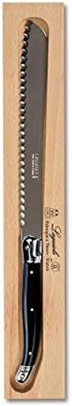 Laguiole Bread Knife Polished Stainless Steel With Black Handle Debutant Flatware In Wood-Box France Laguiole Bread Knife Polished Stainless Steel With Black Handle Debutant Flatware In Wood-Box France