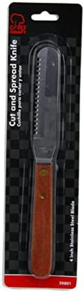 Chef Craft Select Stainless Steel Cut And Spread Knife 4 Inch Blade 8 Inches In Length Wood Handled Chef Craft Select Stainless Steel Cut And Spread Knife 4 Inch Blade 8 Inches In Length Wood Handled