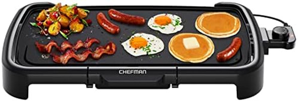 Chefman Xl Electric Griddle With Removable Temperature Control Immersible Flat Top Grill Burger Eggs Pancake Griddle Nonstick Extra Large Cooking Surface Slide Out Drip Tray 10 X 20 Inch Chefman Xl Electric Griddle With Removable Temperature Control Immersible Flat Top Grill Burger Eggs Pancake Griddle Nonstick Extra Large Cooking Surface Slide Out Drip Tray 10 X 20 Inch