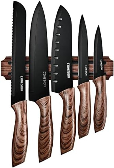 Cohesion 5 Pcs Kitchen Knife Set With Magnetic Knife Holder For Wall Ultra Sharp Chef Boxed Knife Set With Sheathes For Multipurpose Cooking With Ergonomic Handle Cohesion 5 Pcs Kitchen Knife Set With Magnetic Knife Holder For Wall Ultra Sharp Chef Boxed Knife Set With Sheathes For Multipurpose Cooking With Ergonomic Handle