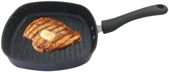 Dby Grill Pan Gas Stove Top Nonstick Square Perfect For Meat Steak Fish And Vegetables Grilled Cookware Coating Griddle Indoor And Outdoor Use For Grilling Frying Sauteing 9 Inches