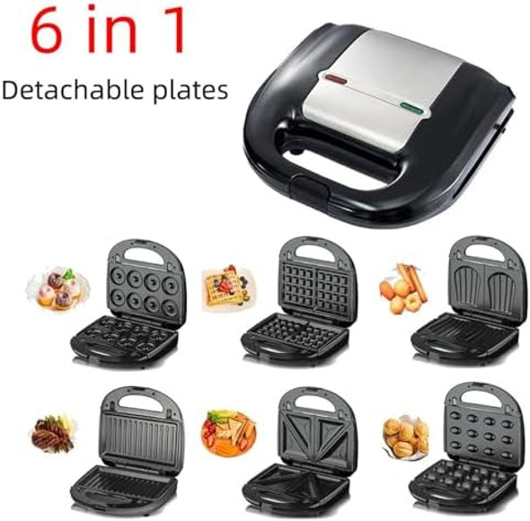 6 In 1 Mini Donut Maker Double Sided Heating Waffle Maker Sandwich Maker Grill Maker Madeleines Maker Nut Cake Maker Non Stick Small Breakfast Machine With 10 Removable Plates 6 In 1 Mini Donut Maker Double Sided Heating Waffle Maker Sandwich Maker Grill Maker Madeleines Maker Nut Cake Maker Non Stick Small Breakfast Machine With 10 Removable Plates