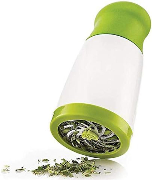 1 Pc Herb Mill Chopper Cutter Mince Stainless Steel Blades Safely ( Color: White & Green)