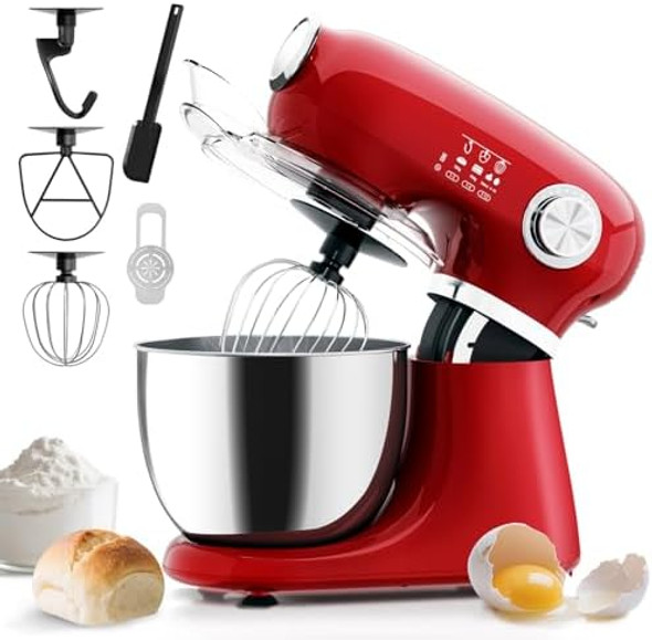 Stand Mixer With 12 Speed5.3 Quart Electric Mixer With Tilt Head Kitchen Mixer For Daily Use With Egg WhiskDough HookFlat Beater Red Stand Mixer With 12 Speed5.3 Quart Electric Mixer With Tilt Head Kitchen Mixer For Daily Use With Egg WhiskDough HookFlat Beater Red