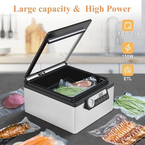 Finderomend 12 Inch Chamber Vacuum Sealer Commercial Vacuum Sealer With Marinades Function Dry/Moist Vacuum Chamber Sealer For Beans Sauces Soups And Meat