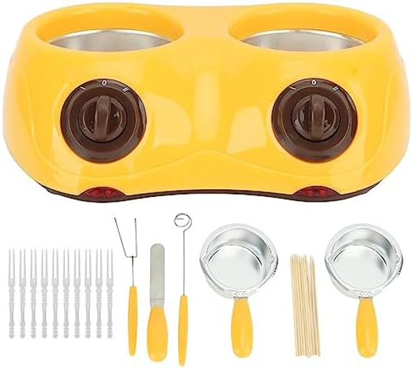 Chocolate Melting Pot Mini Electric Fondue Pot Kit With Double Melting Pot Cheese Chocolate Tempering Machine For Melting Chocolate Butter Cheese Candy & Candle Making () Chocolate Melting Pot Mini Electric Fondue Pot Kit With Double Melting Pot Cheese Chocolate Tempering Machine For Melting Chocolate Butter Cheese Candy & Candle Making ()
