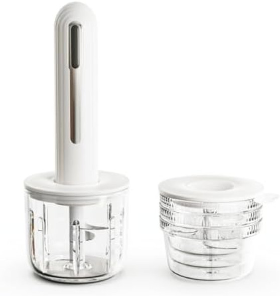 Food Processor Electric Food Chopper With Meat Grinder & Vegetable Chopper - 4 Cup Portable- Includes 2 Sets Of Blades For Dicing Mincing And Puree (Black)