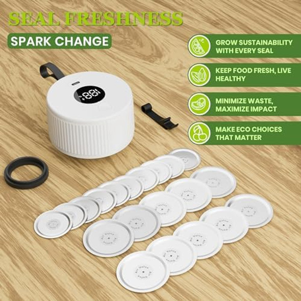 Mason Jar Vacuum Sealer KitAuto Stop Jar Vacuum Sealer For Mason JarsPortable Kitchen Food Storage And CanningIncludes 20 Jar LidsWith Led Screen Mason Jar Vacuum Sealer KitAuto Stop Jar Vacuum Sealer For Mason JarsPortable Kitchen Food Storage And CanningIncludes 20 Jar LidsWith Led Screen