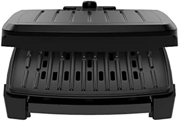 George Foreman® Fully Submersible™ Grill Dishwasher Safe Wash The Entire Grill Easy-To-Clean Nonstick Black/Grey