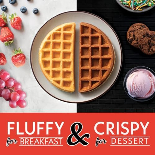 Gourmia Belgian Waffle Maker – Adjustable Browning Control Nonstick Plates Ready & Power Indicator Lights Compact Upright Storage Cool-Touch Handle