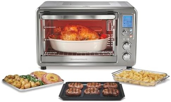 Hamilton Beach 6-In-1 Sure Crisp Air Fryer Toaster Oven Combo & Electric Indoor Grill 450 F Searing Temp Bake Broil Toast And Pizza Function .88 Cu. Ft. 6 Slice Capacity Stainless Steel (31395) Hamilton Beach 6-In-1 Sure Crisp Air Fryer Toaster Oven Combo & Electric Indoor Grill 450 F Searing Temp Bake Broil Toast And Pizza Function .88 Cu. Ft. 6 Slice Capacity Stainless Steel (31395)
