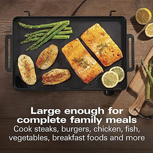 Hamilton Beach Professional Cast Iron Indoor Electric Grill & Griddle 10" X 16" Preseasoned Cooking Surface Adjustable Temperature Up To 450° F Black (38560) Hamilton Beach Professional Cast Iron Indoor Electric Grill & Griddle 10" X 16" Preseasoned Cooking Surface Adjustable Temperature Up To 450° F Black (38560)
