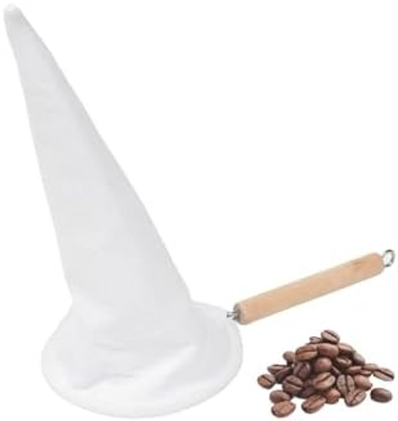 Imusa Usa J100-4-50 Coffee Cloth Strainer With Wood Handle White 1 Count (Pack Of 1)