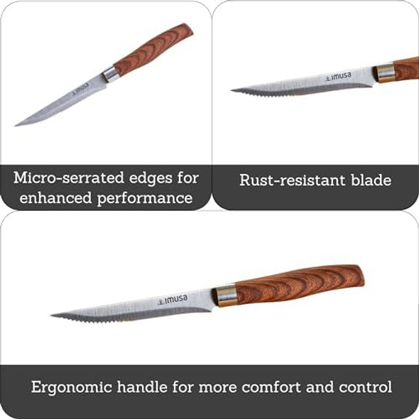 Imusa 4.5In Chef Wl Stainless Steel Steak Knife With Wood Look Handle Imusa 4.5In Chef Wl Stainless Steel Steak Knife With Wood Look Handle