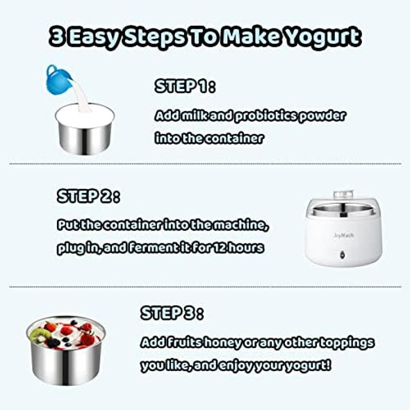 Yogurt Maker Compact Greek Yogurt Maker Machine With Constant Temperature Control Stainless Steel Container 1 Quart For Home Organic Yogurt Yogurt Maker Compact Greek Yogurt Maker Machine With Constant Temperature Control Stainless Steel Container 1 Quart For Home Organic Yogurt