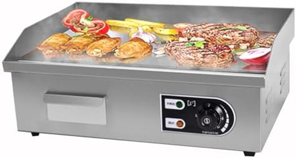 Electric Griddle 21" X 16" Flat Top Griddle For Restaurant Countertop Commercial Grill Non-Stick Stainless Steel Grill 50300℃(122℉-572℉) Temperature Adjustable 1600W Electric Griddle 21" X 16" Flat Top Griddle For Restaurant Countertop Commercial Grill Non-Stick Stainless Steel Grill 50300℃(122℉-572℉) Temperature Adjustable 1600W