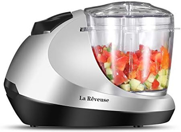 La Reveuse 1.3-Cup Mini Food Chopper (Silver)+ La Reveuse 2-Cup Small Food Chopper (Metallic Grey)