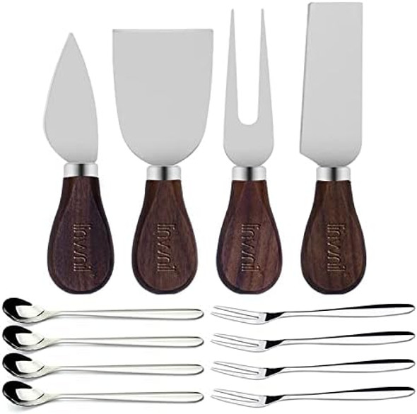 Spreader Knife Set Cheese Butter Slicer Knife Stainless Steel Cheese Spatula Set With Walnut Wood Handles (Option 21) Spreader Knife Set Cheese Butter Slicer Knife Stainless Steel Cheese Spatula Set With Walnut Wood Handles (Option 21)
