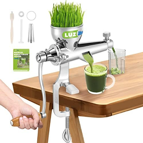 Manual Wheatgrass Juicer Portable Crank Wheatgrass Extractor Hand Fruit& Vegetables Squeezer 304 Stainless Steel For Juicing Celery Kale Spinach Parsley Pomegranate Apple Grape Manual Wheatgrass Juicer Portable Crank Wheatgrass Extractor Hand Fruit& Vegetables Squeezer 304 Stainless Steel For Juicing Celery Kale Spinach Parsley Pomegranate Apple Grape