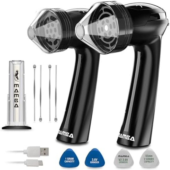 Mamba Loader Electric Portable Herb Grinder Bundle With Mamba Lite All-Plastic Head Electric Grinder Mamba Loader Electric Portable Herb Grinder Bundle With Mamba Lite All-Plastic Head Electric Grinder