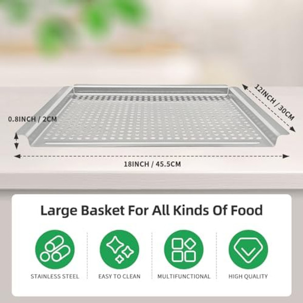 Grill Pan Bbq Pan For Ourdoor Indoor - Stainless Steel Grill Pan: Nonstick Baking Tray For Vegetables Meat Bbq Accessories (Silver) Grill Pan Bbq Pan For Ourdoor Indoor - Stainless Steel Grill Pan: Nonstick Baking Tray For Vegetables Meat Bbq Accessories (Silver)
