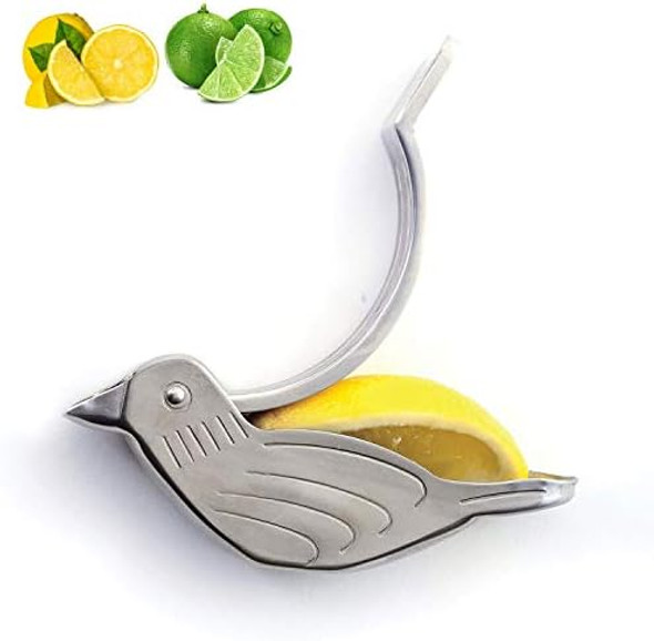 Ogwsrk Genting Stainless Steel Manual Lemon Juicer And Lime Squeezer Silver (2 Pieces)Bird Shape Lemon Juicer