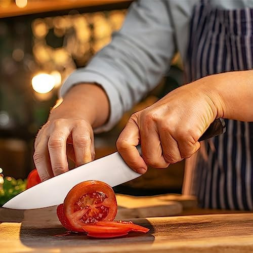 Metal Of Honor Chef Knife- 8 Inch High Carbon Steel Handmade Razor Sharp Slicing Kitchen Knife With Olivewood Ergonomic Handle & Protective Sheath