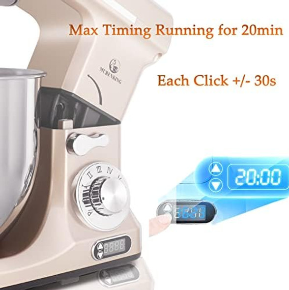 Professional Stand Mixer 6-Qt With Timer Mk37 500W 6-Speed Tilt-Head Food Electric Mixer Kitchen MachinePlastic (Champagne) Professional Stand Mixer 6-Qt With Timer Mk37 500W 6-Speed Tilt-Head Food Electric Mixer Kitchen MachinePlastic (Champagne)