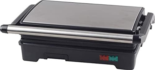 Panini Press Grill And Sandwich Maker 180 Degree Open Ceramic Plates Stainless Steel Finish Panini Press Grill And Sandwich Maker 180 Degree Open Ceramic Plates Stainless Steel Finish